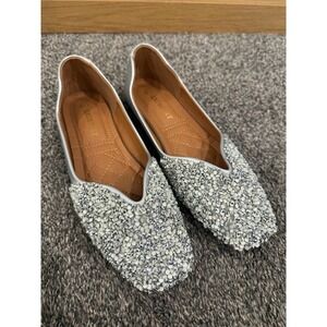 Womens Square-toe glitter ballet flats size 38/7